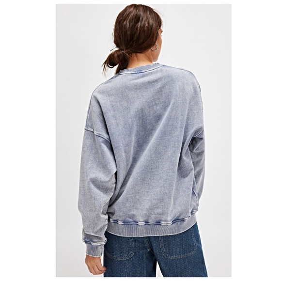 NWTS-$90 Oversized-Distressed FREE PEOPLE x Falling Forward Sweatshirt Ultra - Picture 5 of 7